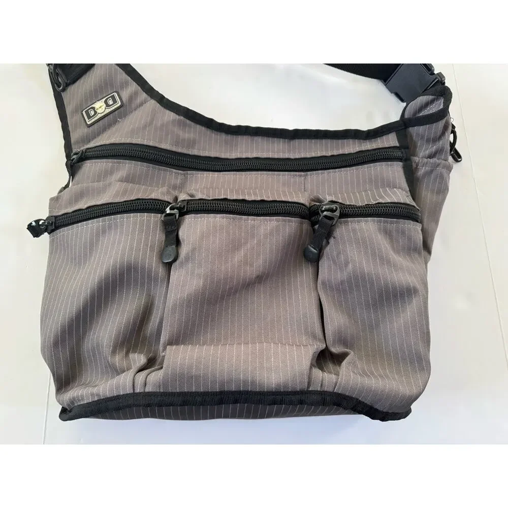 Diaper Dude Diaper Bag Crossbody Adjustable Shoulder Strap Messenger Bag Gray